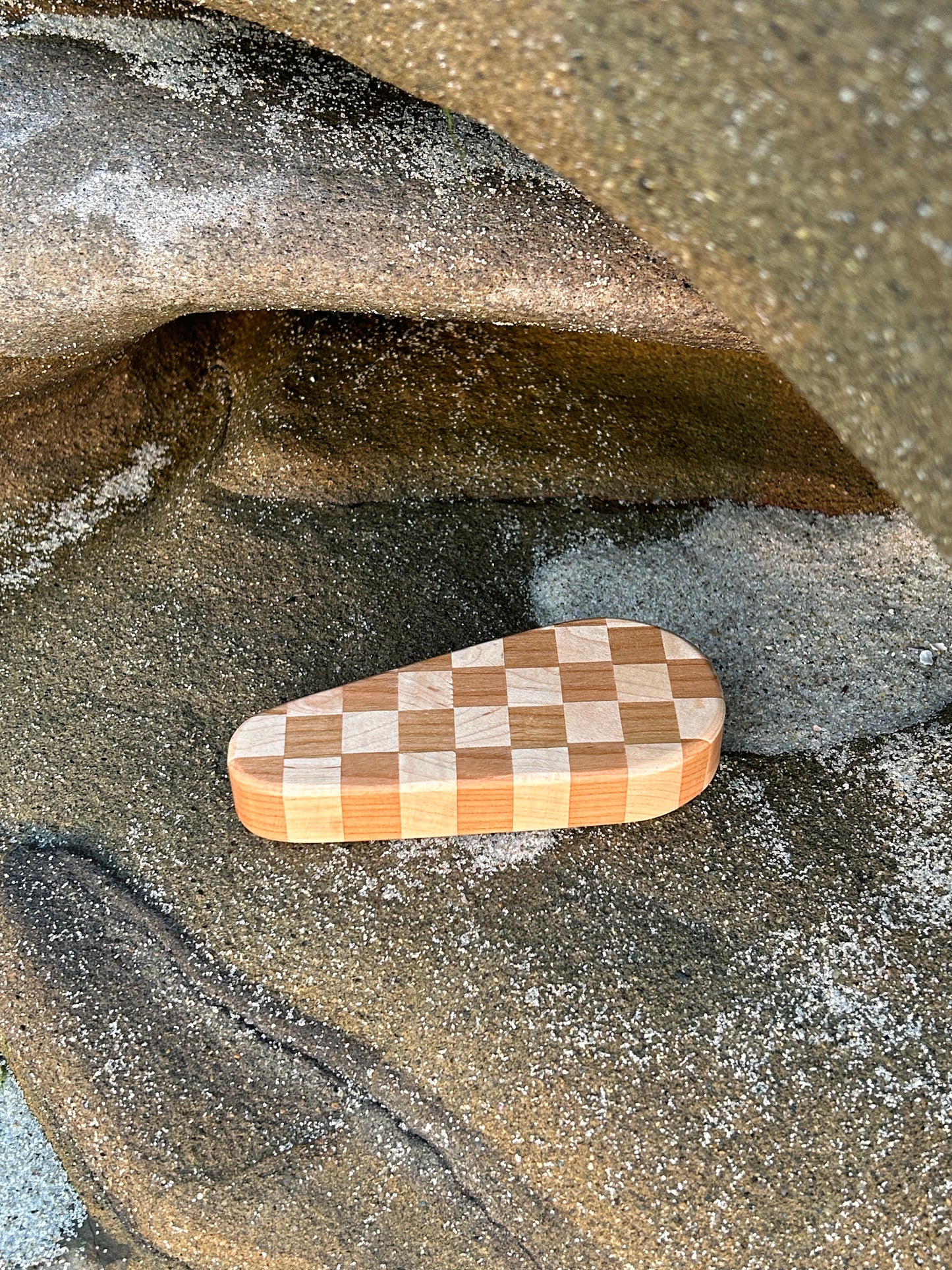 Wooden Checker Bottle Opener