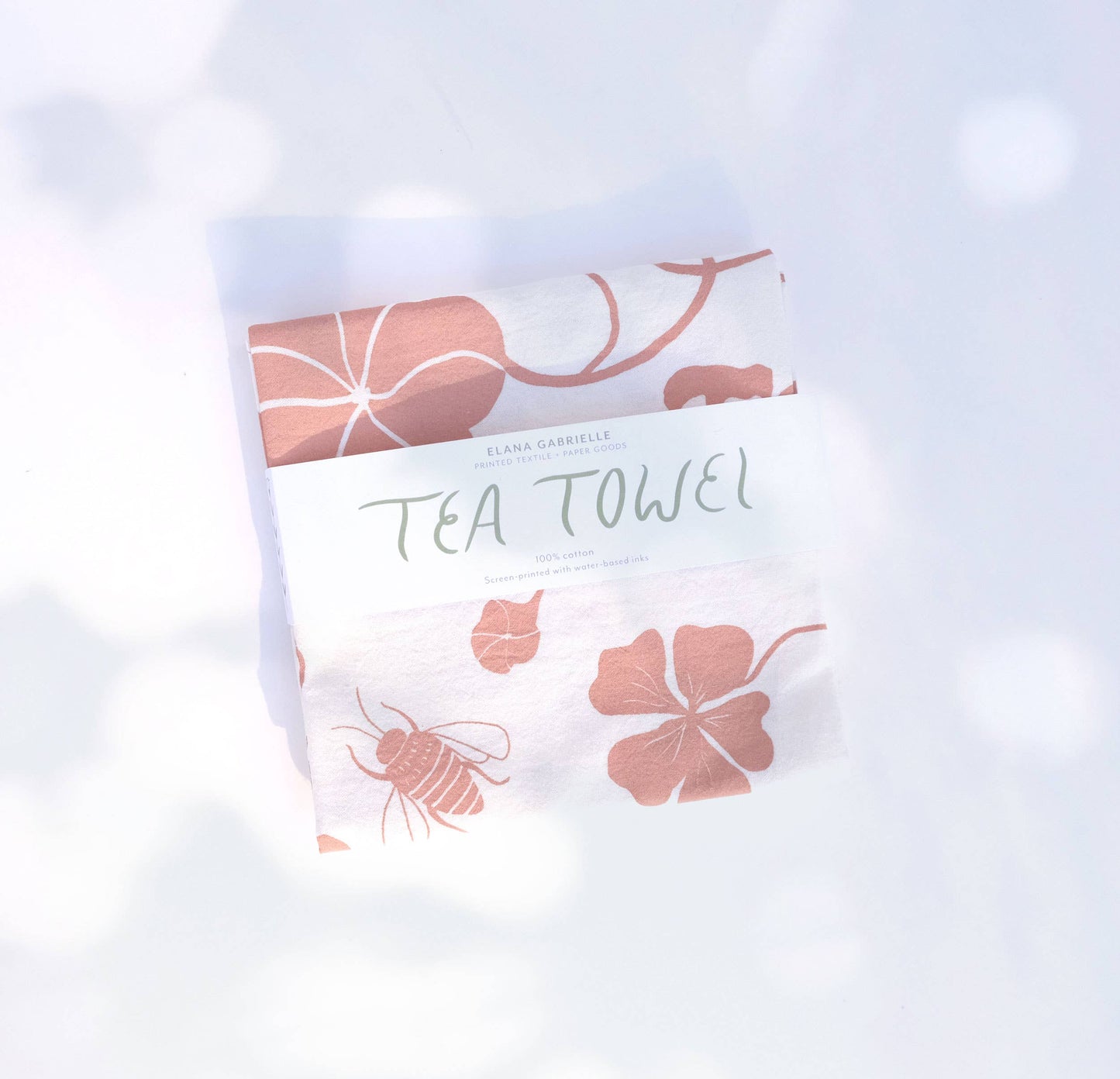 Nasturtium Tea Towel ~ Blush