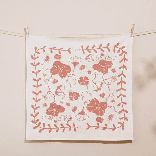 Nasturtium Tea Towel ~ Blush